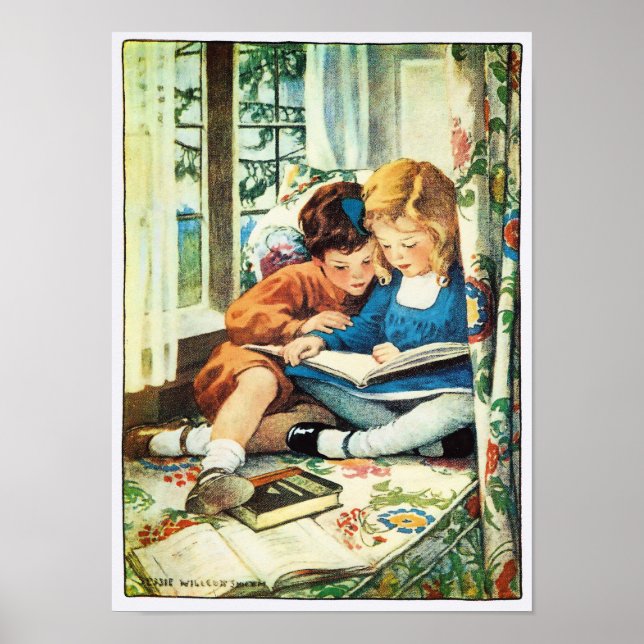 Pôster Feliz Natal Ilustração de Jessica Willcox Smith (Frente)