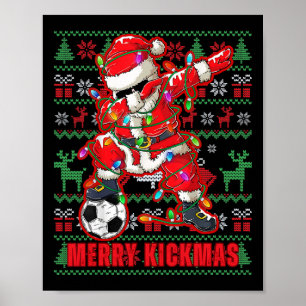 Poster Feliz Natal Kickmas Futebol Byll Camiseta Feia Jov