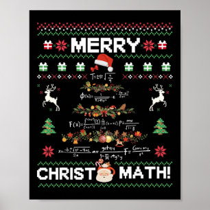 Poster Feliz Natal Matemática Árvore de Natal Engraçada E