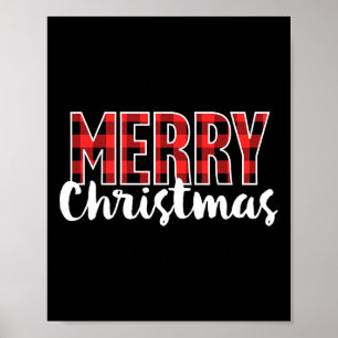 Poster Feliz Natal Mulheres Homens Crianças Xadrez de Buf