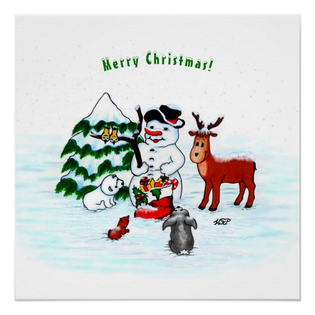 Pôster Feliz Natal! Neve com Amigos (Frente)