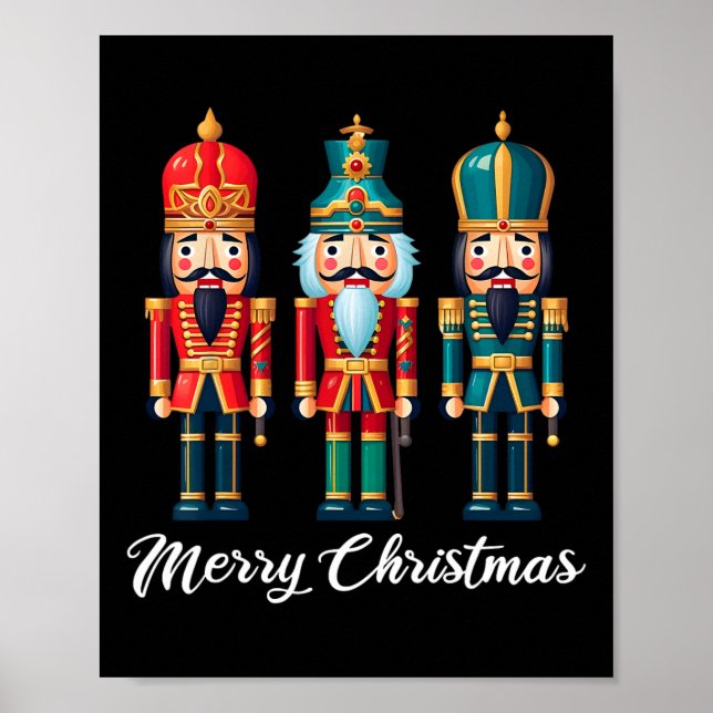 Poster Feliz Natal Nutcracker Balé Festivo Xmas Men (Frente)