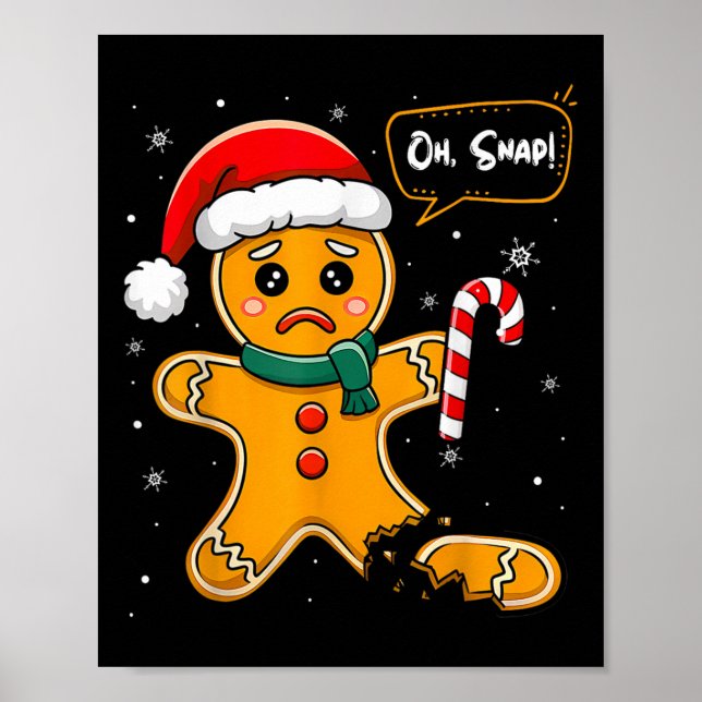 Poster Feliz Natal Oh Pão de Gengibre Homem Cookie X M (Frente)