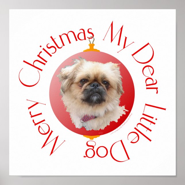 Poster Feliz Natal Pekingese (Frente)