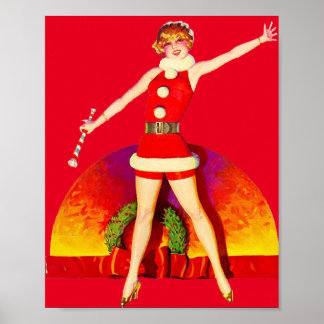 Poster Feliz Natal - Pin Up Doll