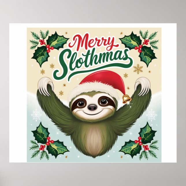 Poster Feliz Natal preguiçoso  (Frente)