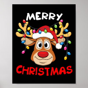 Poster Feliz Natal Reindeer Família Homens Xmas Mulheres