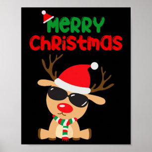 Poster Feliz Natal Reindeer Família Xmas 2024 Homens Mulh