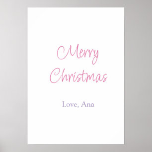 Poster feliz natal roxo rosa nome amor feriado simp