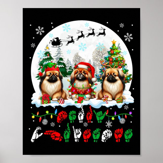 Poster Feliz Natal - Símbolo Linguagem Três Papais noeis  (Frente)