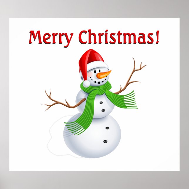 Poster Feliz Natal Snowman (Frente)