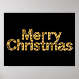 Poster Feliz Natal Tipografia Luxuosa Cartaz Papel H10