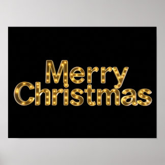 Poster Feliz Natal Tipografia Luxuosa Cartaz Papel H10