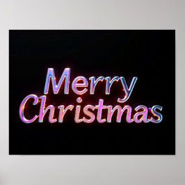 Poster Feliz Natal Tipografia Luxuosa Cartaz Papel H14