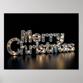 Poster Feliz Natal Tipografia Luxuosa Cartaz Papel H15
