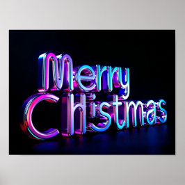 Poster Feliz Natal Tipografia Luxuosa Cartaz Papel H19
