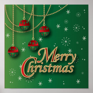 Poster Feliz Natal verde-claro