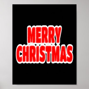 Poster Feliz Natal Vermelho E Gráfico Branco