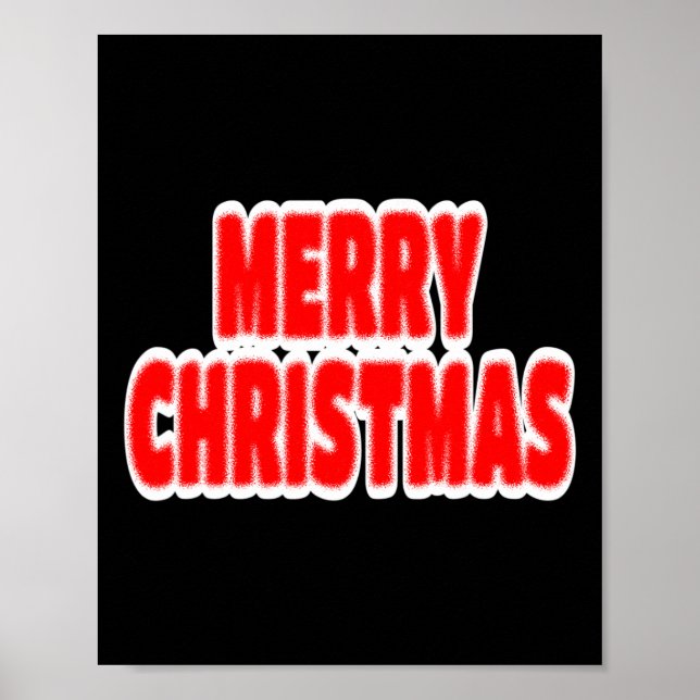 Poster Feliz Natal Vermelho E Gráfico Branco (Frente)