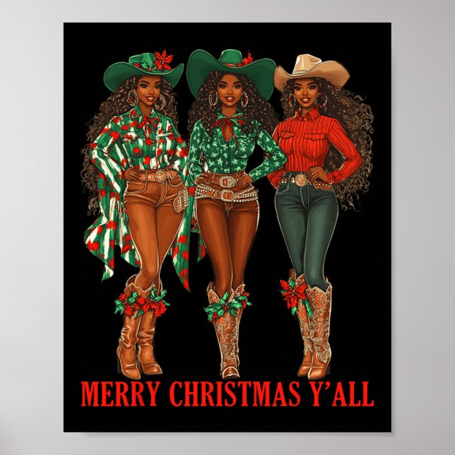 Poster Feliz Natal Vocês todas as vaqueiras negras Chris  (Frente)
