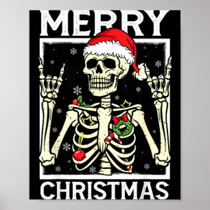 Poster Feliz Natal Xmas Caveira Esqueleto Divertido Homen