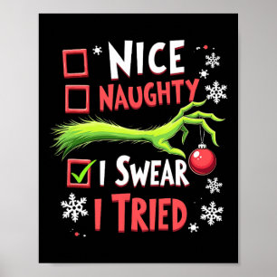 Poster Feliz Natal Xmas Engraçado Eu Juro Que Tentei