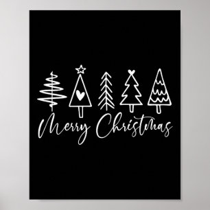 Poster Feliz Natal Xmas Trees Santa Claus Family Paja
