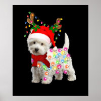 Feliz Natal Xmas Westie Dog Reindeer Cosplay