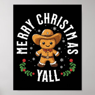 Poster Feliz Natal Yall Gingercake Cowboy Howdy West
