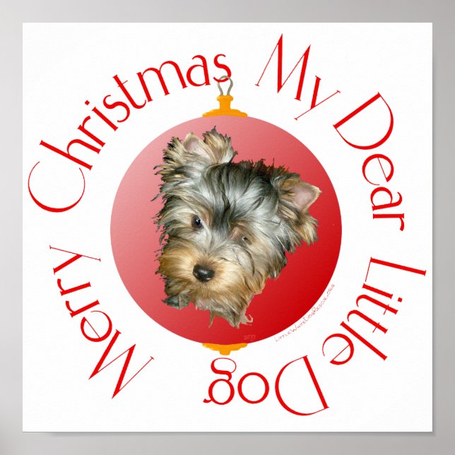 Poster Feliz Natal Yorkshire Terrier (Frente)