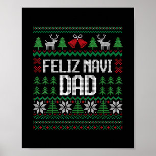 Poster Feliz Navi Pai Camiseta de Natal Engraçada Feia de