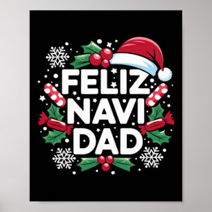 Poster Feliz Navi Piada de Pai Família Natal Pai Pijama