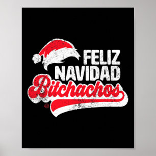 Poster Feliz Navidad Achos Funny Santa Claus Espanhol