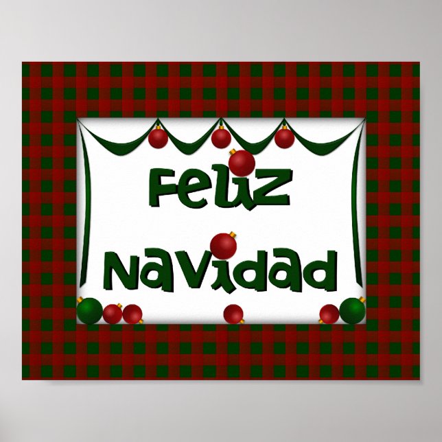 Poster Feliz Navidad - Feliz Natal - Wall Art (Frente)
