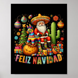 Poster Feliz Navidad Mexicana Engraçados Papais noeis De
