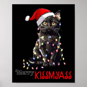 Poster Feliz Negra Divertida Kissmy Xmas Pajamas Chritmma