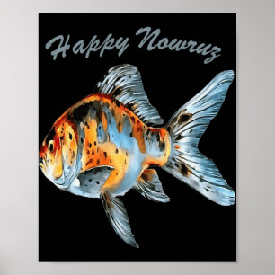 Poster Feliz Nowruz Shubunkin Goldfish Ano Novo Persa P