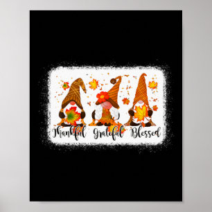Poster Feliz Obrigado de outono dos Gnomos, abençoados e