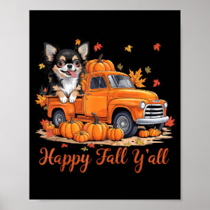 Poster Feliz Outono Para Todos Cachorro Chihuahua Caminhã