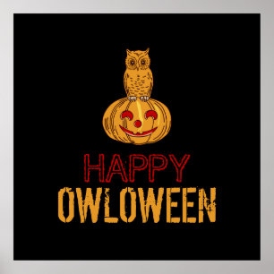 Poster Feliz Owloween, Halloween
