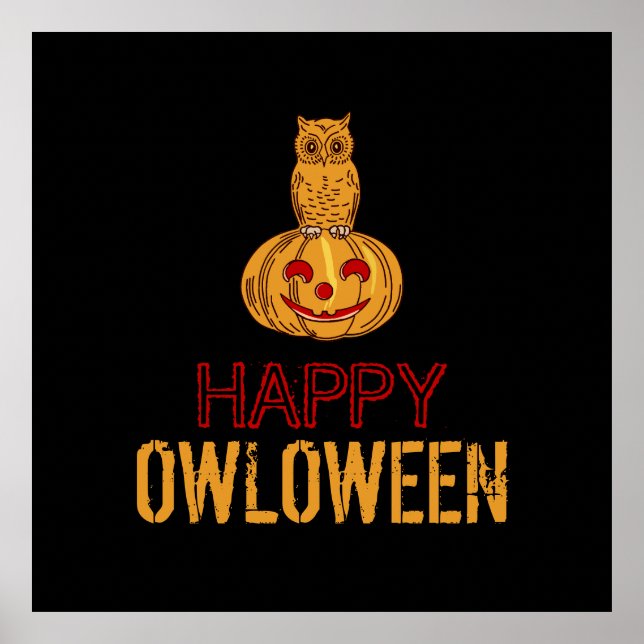 Poster Feliz Owloween, Halloween (Frente)