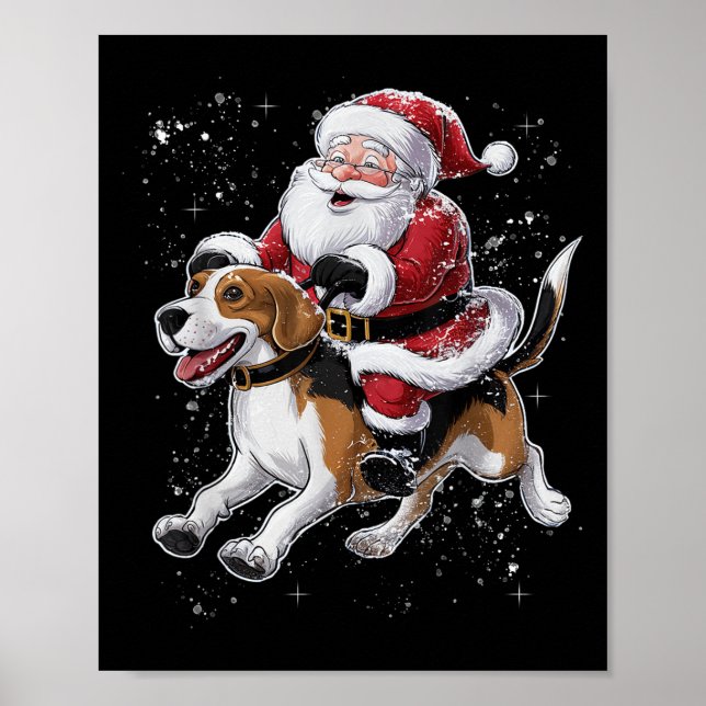 Poster Feliz Pai Natal A Andar No Natal Do Cachorro Da Be (Frente)