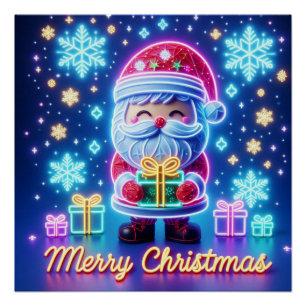 Pôster Feliz Papai noel de Natal