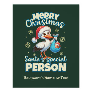 Pôster Feliz Papai noel de Natal Pessoa Especial Cute Egr