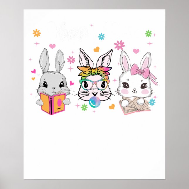 Poster feliz páscoa (2), retrô, vintage (Frente)