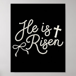 Poster Feliz páscoa ele ressuscitou pérola jesus cristãoF