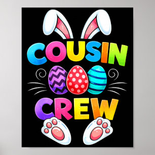 Poster Feliz Páscoa equipe de primos coelho família combi