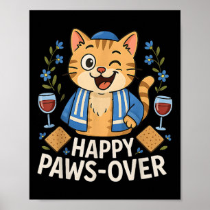 Poster Feliz Pawsover Cat Pover Seder Jewd Cat Lover