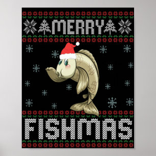 Poster Feliz Peixe doce doce doce de Natal engraçado