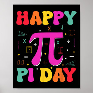 Poster Feliz Pi Day Crianças Professores De Matemática Pr